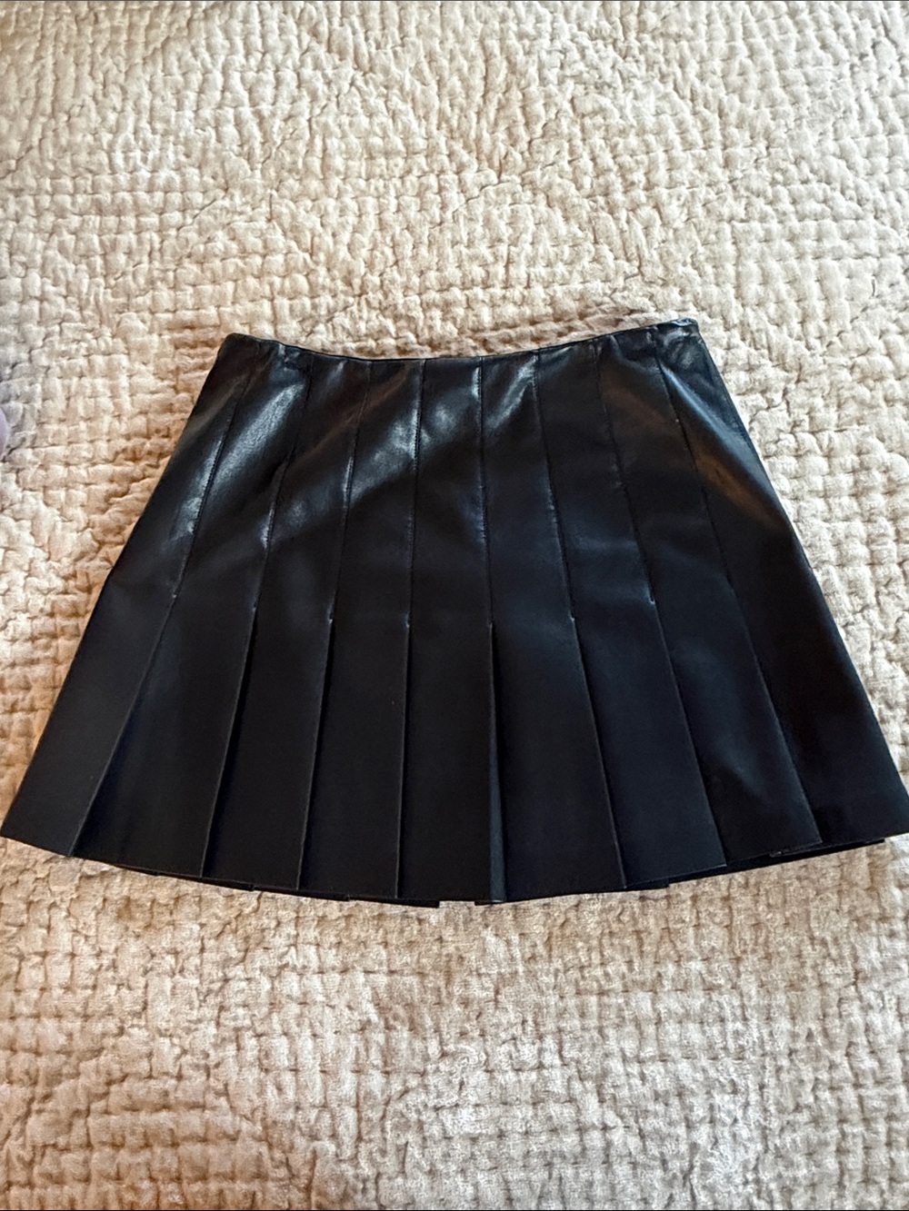Alice + Olivia Black Pleated Mini Skirt